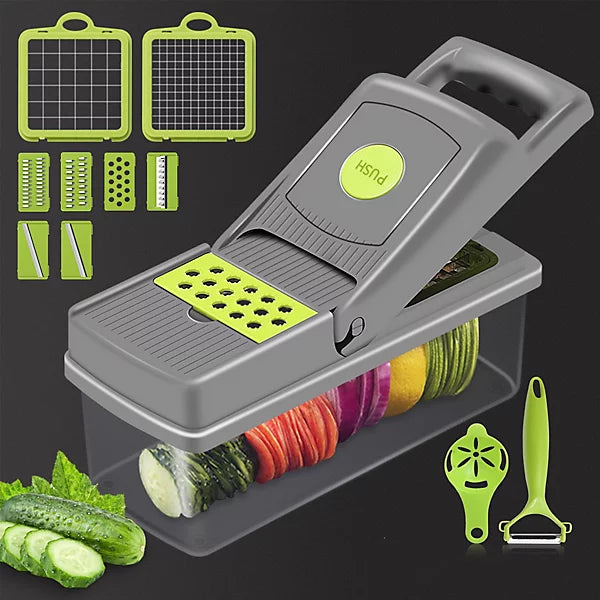 14‑in‑1 Multi‑Functional Vegetable & Fruit Slicer | Mandoline, Dicer, Julienne, Grater, Peeler & More – All‑in‑One Kitchen Time‑Saver