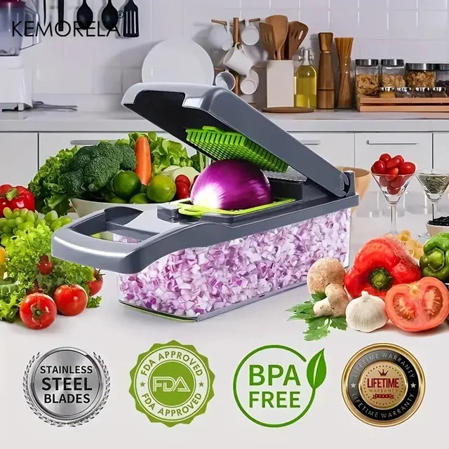 14‑in‑1 Multi‑Functional Vegetable & Fruit Slicer | Mandoline, Dicer, Julienne, Grater, Peeler & More – All‑in‑One Kitchen Time‑Saver