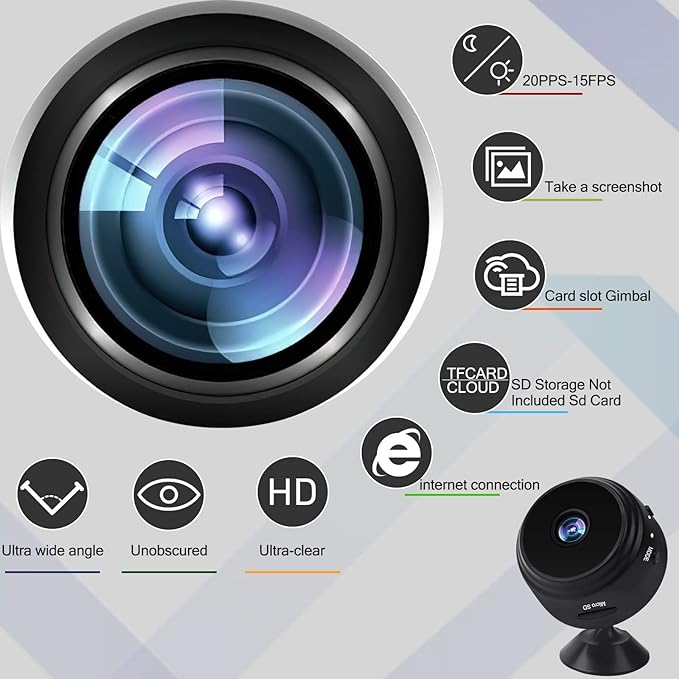 Hidden Mini Spy Camera WiFi 1080P – Wireless Portable Security Cam with Night Vision & Motion Detection in Pakistan