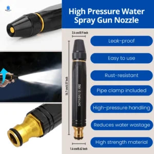 High Pressure Water Spray Nozzle – Multi‑Pattern Metal Water Jet for Garden, Car Wash & Heavy Cleaning in Pakistan