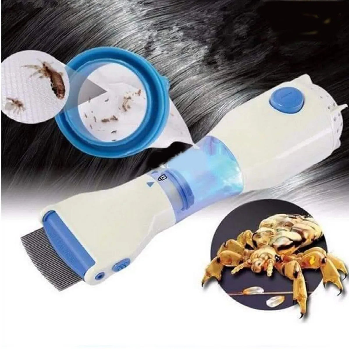 V-Comb Electric Anti Lice Machine – Chemical-Free Head Lice & Nit Removal with LED Filter (Russian Model)