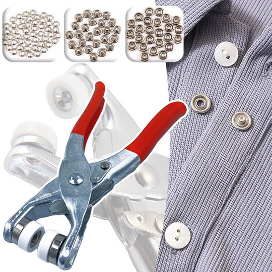 Snap Button Pliers Tool Kit – Heavy Duty Hand Press for Plastic & Metal Snaps | DIY Fastener Tool for Clothing, Baby Clothes, Bags, Crafts & Fabric Projects