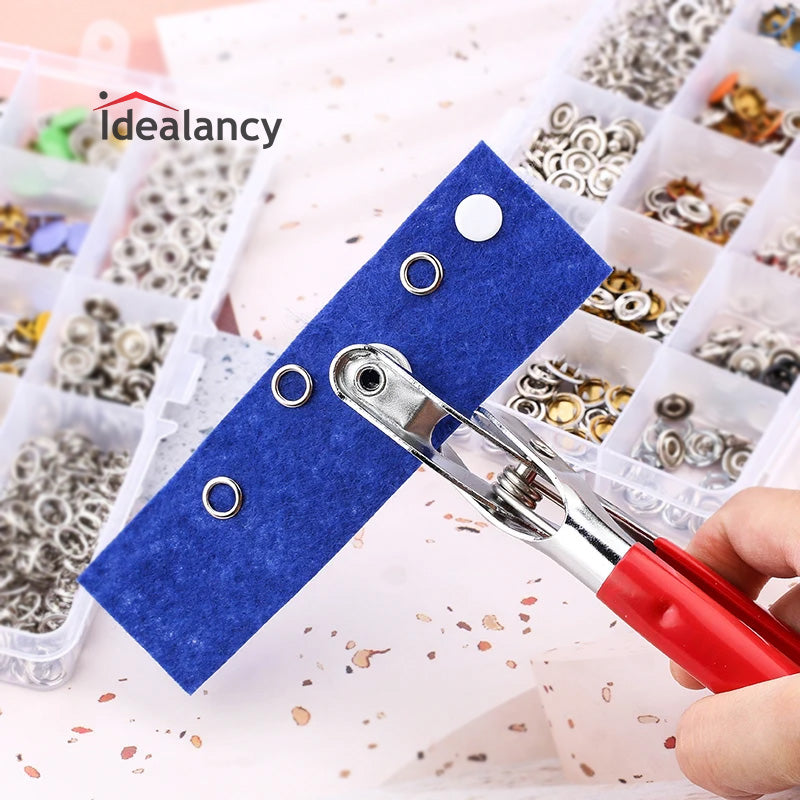 Snap Button Pliers Tool Kit – Heavy Duty Hand Press for Plastic & Metal Snaps | DIY Fastener Tool for Clothing, Baby Clothes, Bags, Crafts & Fabric Projects