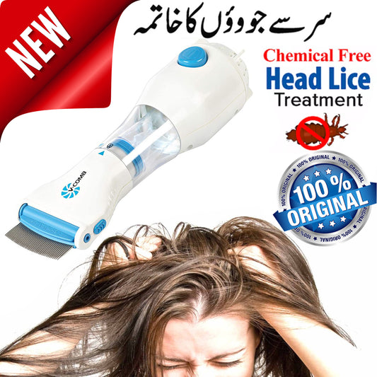 V-Comb Electric Anti Lice Machine – Chemical-Free Head Lice & Nit Removal with LED Filter (Russian Model)