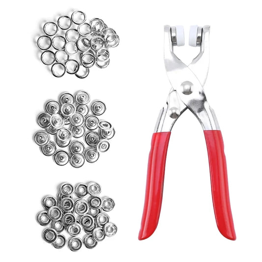 Snap Button Pliers Tool Kit – Heavy Duty Hand Press for Plastic & Metal Snaps | DIY Fastener Tool for Clothing, Baby Clothes, Bags, Crafts & Fabric Projects
